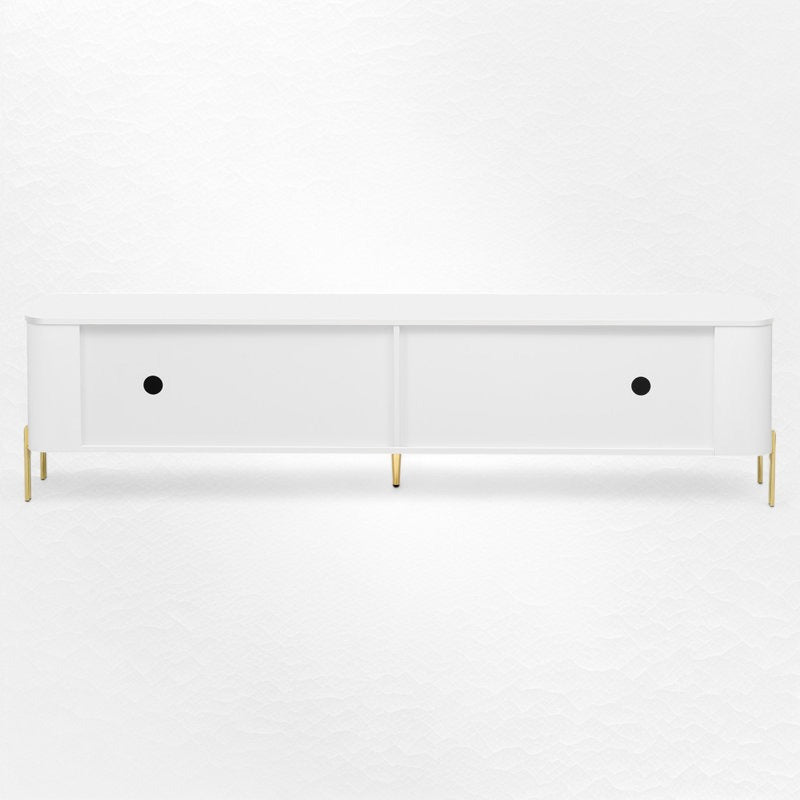 back side of white tv unit