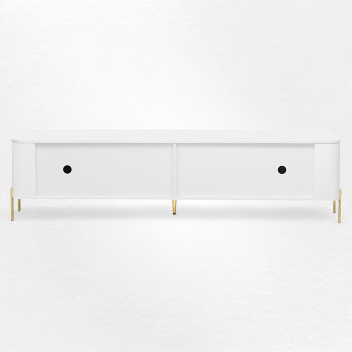 back side of white tv unit