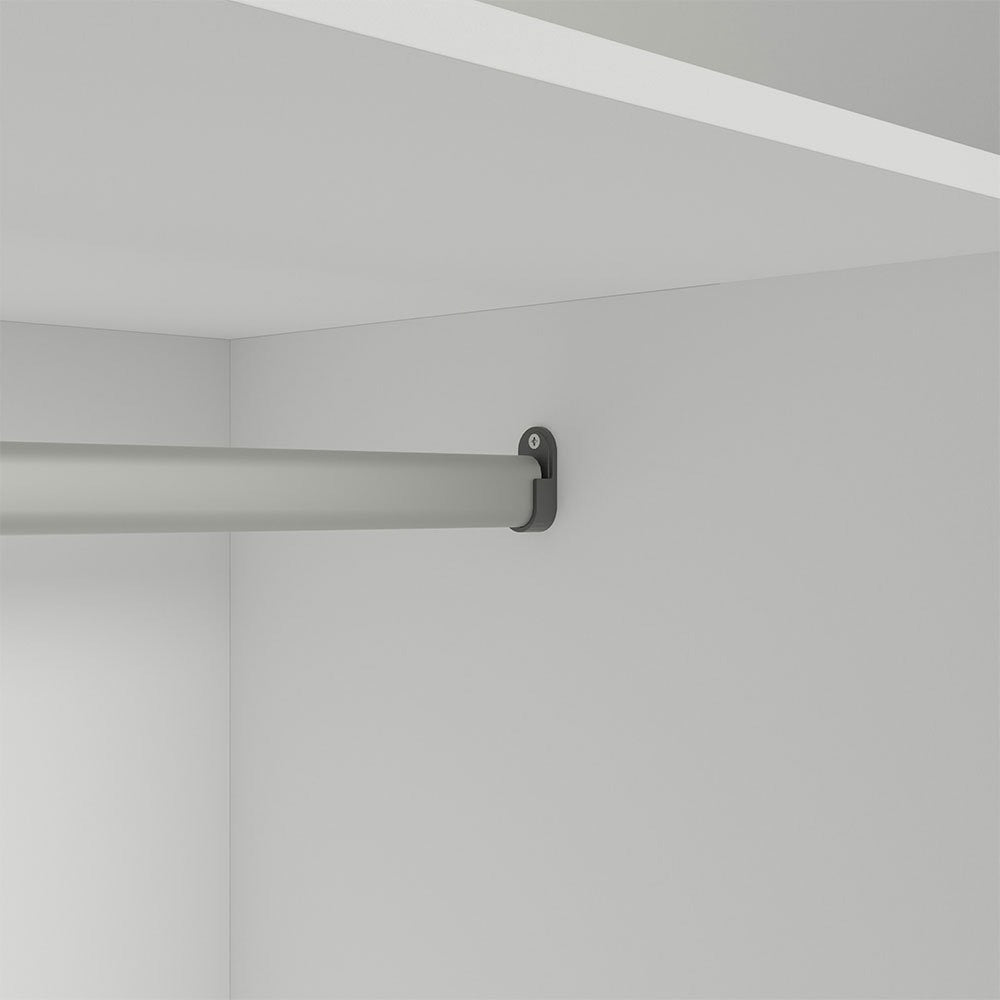 Metal rod with bracket on a white wardrobe