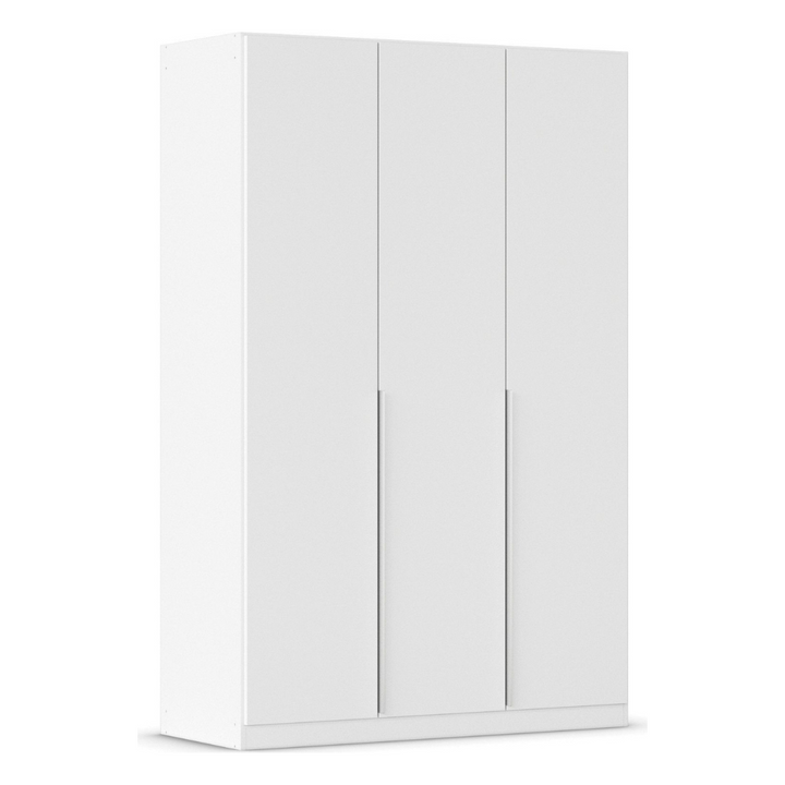 Modular 3-door wardrobe in white placed on a white background