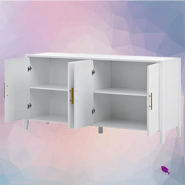 white mdf sideboard with soft-close shutter for storage of everyday essentials