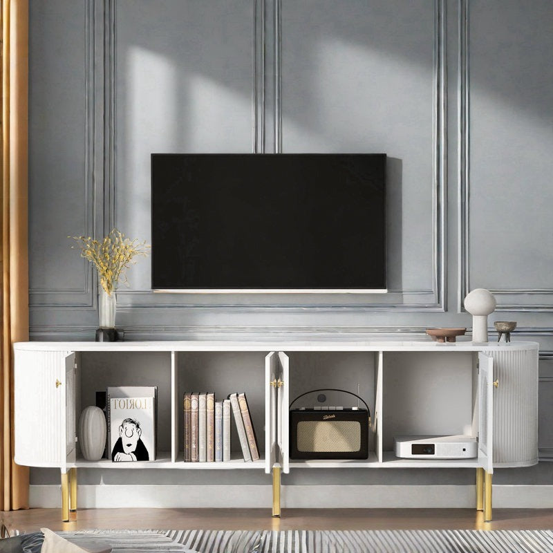 white tv unit with storage perfect for living room