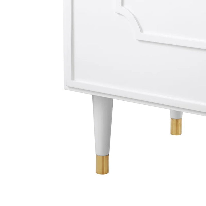 Sturdy legs with gold accent of white sideboard