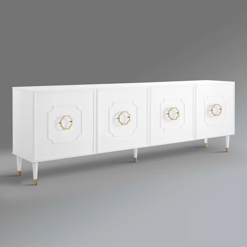Modern white sideboard with clean-lined design crafted from high quality mdf