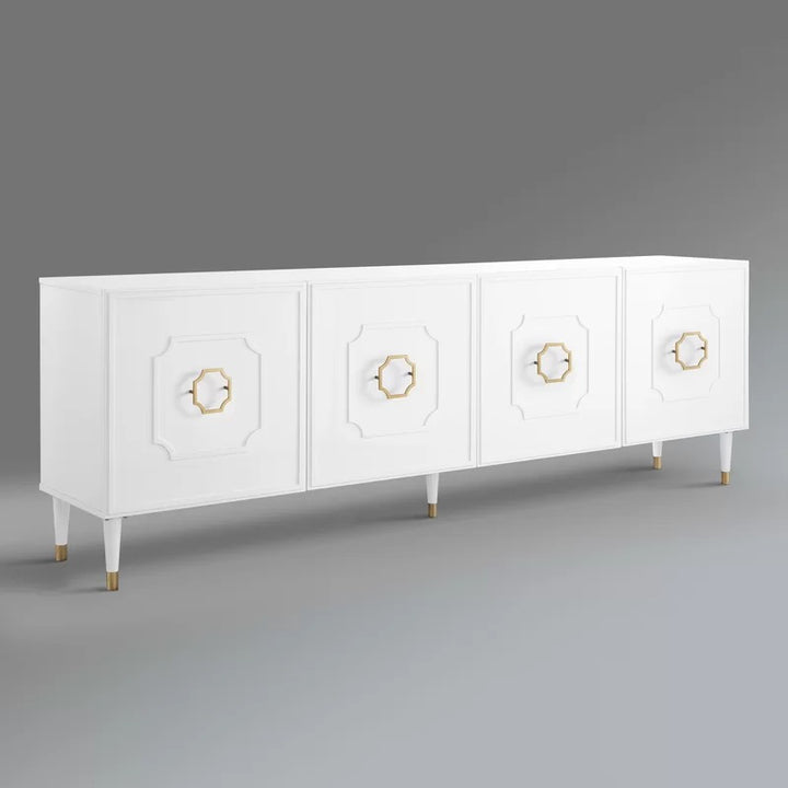 Modern white sideboard with clean-lined design crafted from high quality mdf