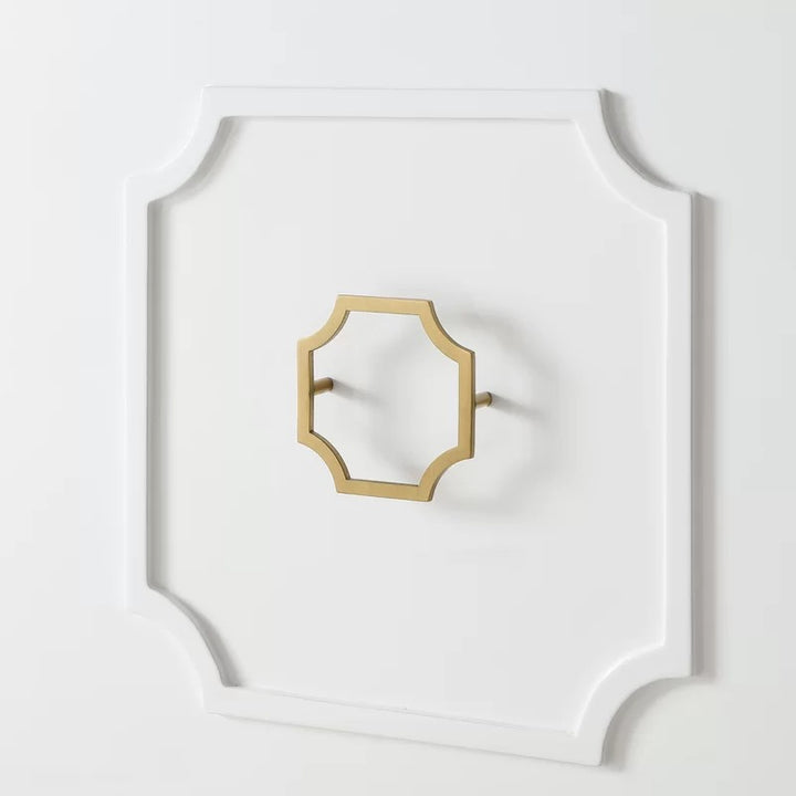melded motif on the doors oƒ white sideboard