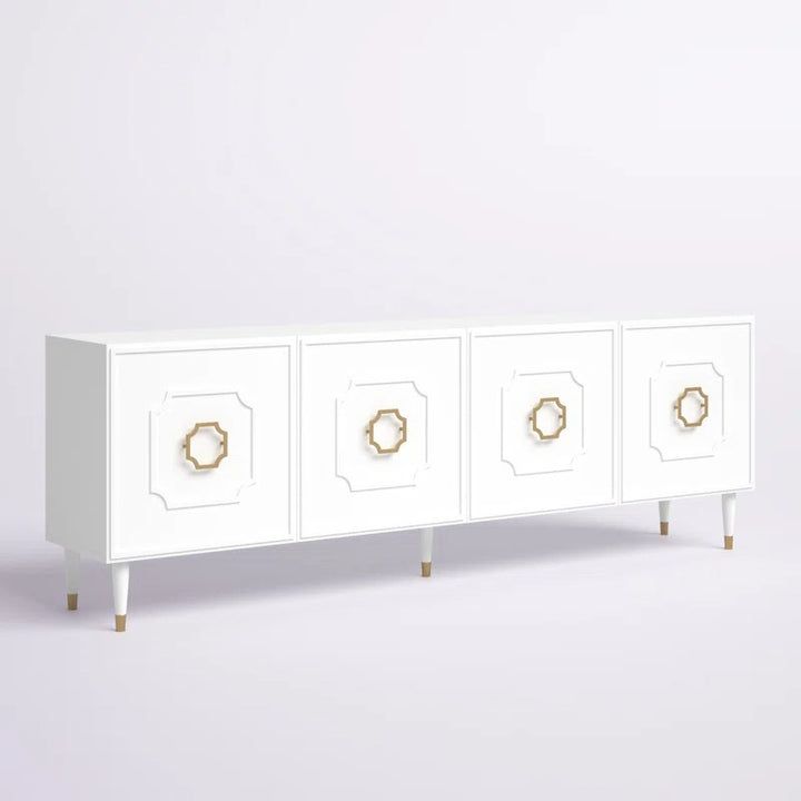 Modern white cabinet with storage perfect for living room, dining area and entryways