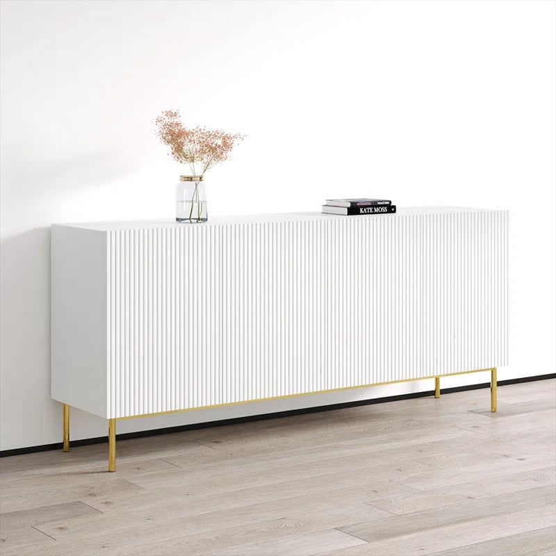 Premium white finish sideboard cabinet with storage