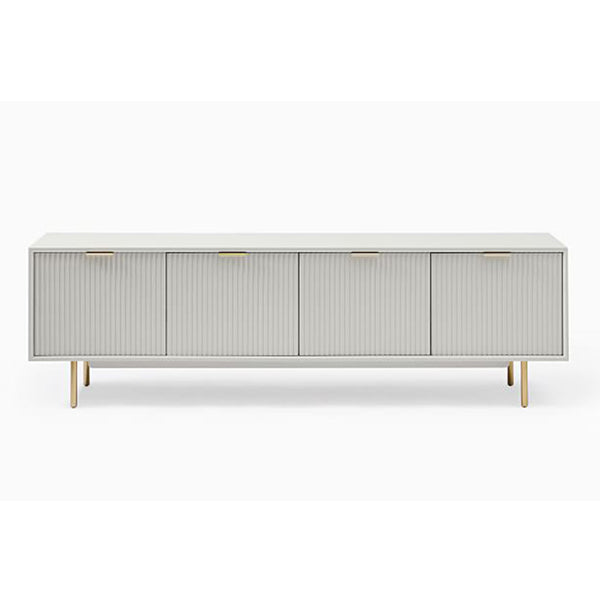 modern white sideboard with golden legs