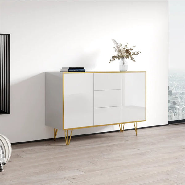 modern white sideboard perfect for storage cabinet, buffet, server, console table, TV stand, or simply a stylish piece of furniture 