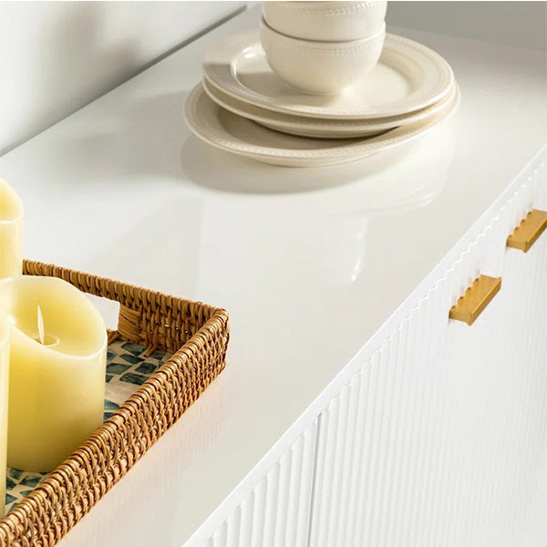 Premium white cabinet with metal handrail