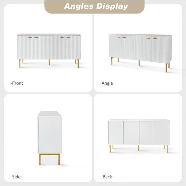 Premium white sideboard with different angles view