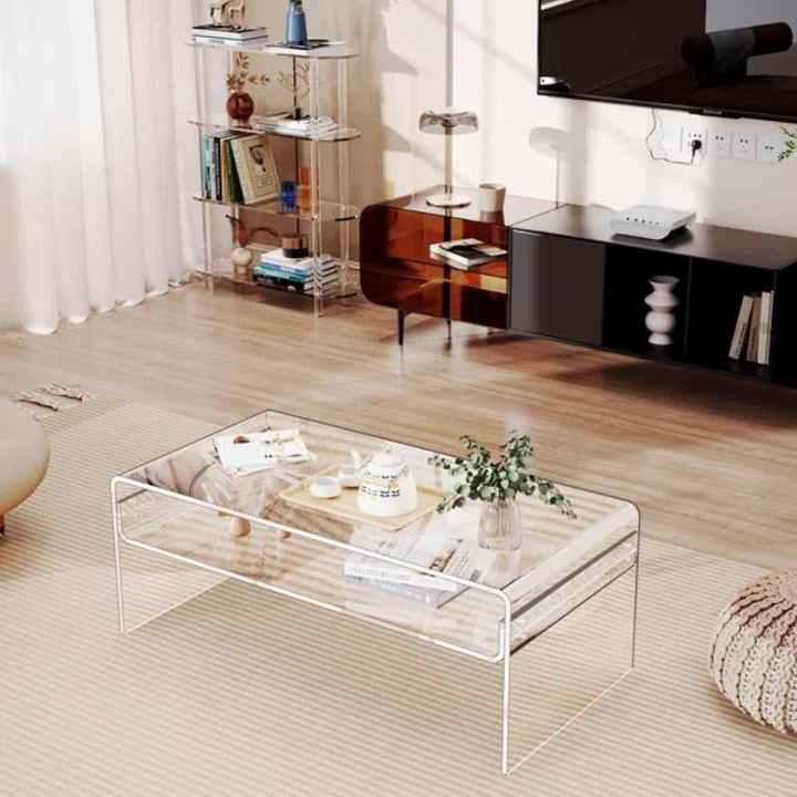 Stylish clear acrylic coffee table