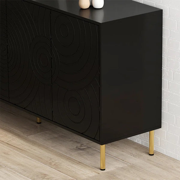 premium black sideboard with golden legs for sleek look